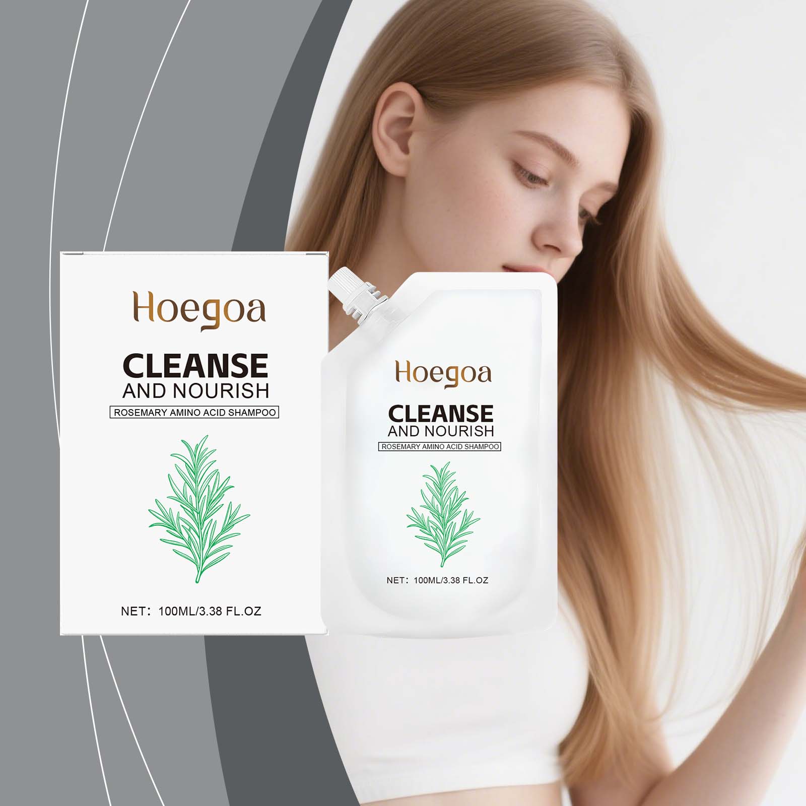 Hoegoa Rosemary Amino Acid Shampoo 100ml - Refreshing Gentle Cleansing Smooth Lustrous Rich Foam for Daily Care & Nourish