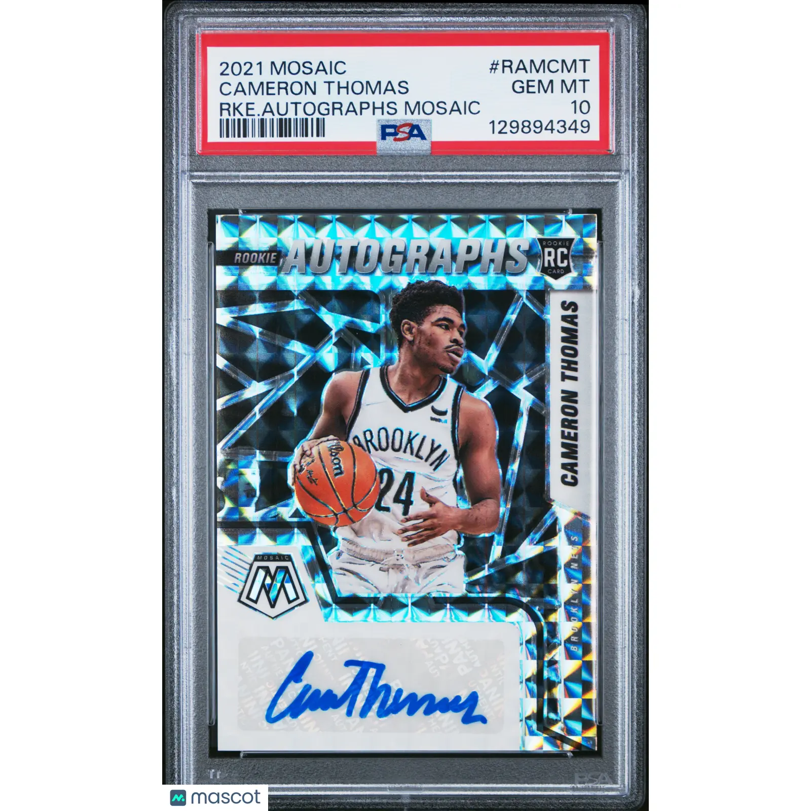 2021 Panini Mosaic Rookie Autographs Mosaic Cameron Thomas RKE Autographs PSA 10