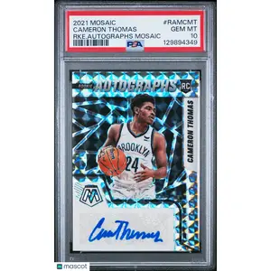 2021 Panini Mosaic Rookie Autographs Mosaic Cameron Thomas RKE Autographs PSA 10