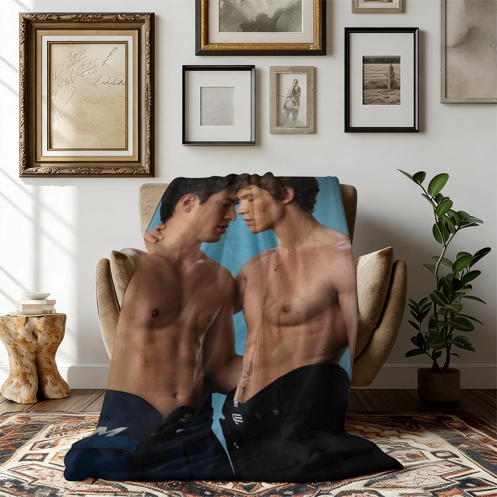 Vintage Heated Rivalry Flennel Blanket – Cozy LGBT Pride Throw blaze love pink soft micro hip-hop lover office use ideal bold poster-style artwork Suitable for all four seasons cozy flannel blanket love blanket Perfect Gift