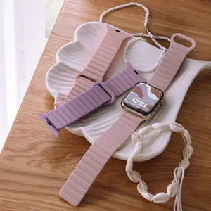 Magnetic Silicone Strap for Apple Watch - Stylish Two-Tone Band with Seamless Closure Comfortable Easy-On International Warranty - Wearable