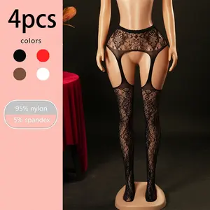 4pcs-Women's High Waisted Micro Mesh Pantyhose Run Resistant Leg Shaping Tights Soft Seamless Stockings Everyday Casual Wear Daily Style Summer Vacation Holiday Streetwear Outing