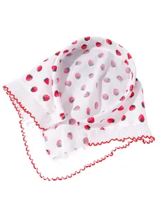 2-piece set of strawberry printed triangular scarves with lace edge design for ladies, cute, elegant, sweet and stylish hair accessories suitable for ladies to travel, vacation, picnic and wear Hairband Triangle Shape Lace Trim Headband
