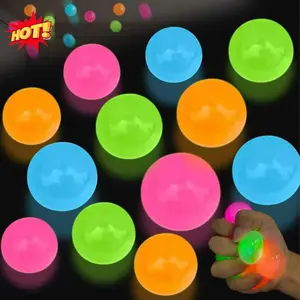 Glow in The Dark Sticky Stress Ball – Splat Wall Ball for Ceiling Throwing, Fun Stress Relief Toy for Kids & Adults, Family Interactive Sticky Target Game