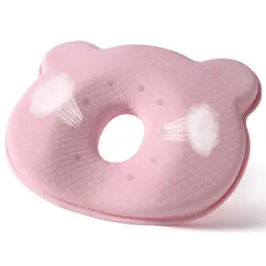 Baby Bliss Memory Foam Baby Head Shaping Pillow Breathable Soft for Newborns Prevents Flat Head Syndrome with Gentle Neck Support Portable Travel Friendly