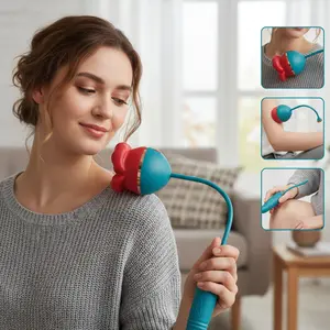 A magical hand massage tool set for cleaning the meridians in the shoulder, neck, and back areas without the need for assistance. Easy to use.