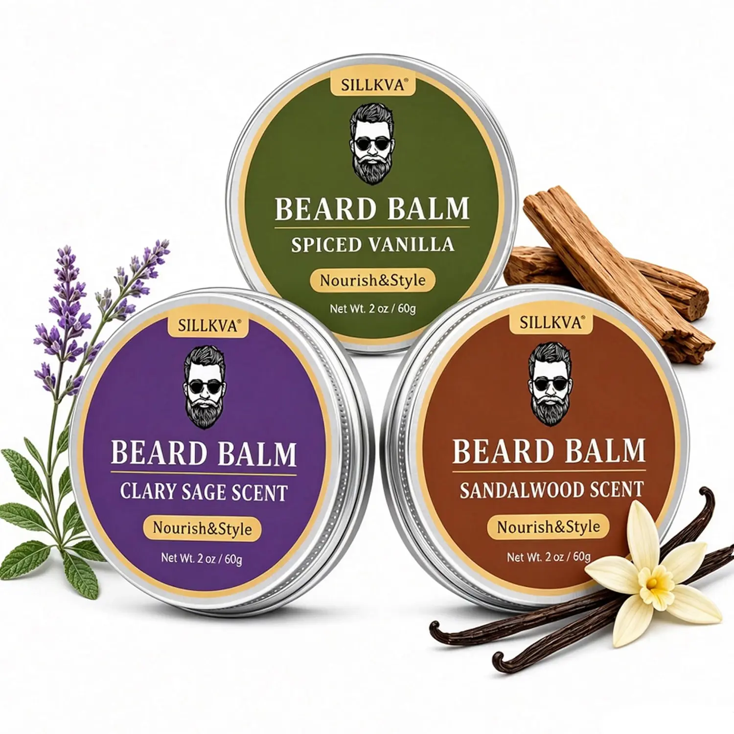 Men's Plant-Based Fragrance Beard Balm for Men's Grooming & Personal Care