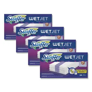 WetJet System Refill Cloths, 11.3" x 5.4", White, 24/Box, 4/Carton
