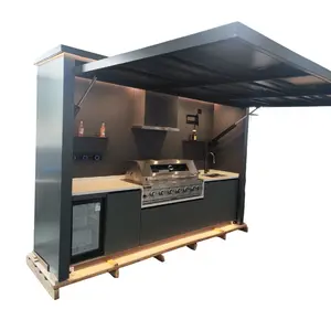 Customized Luxury Outdoor Garden BBQ Kitchen Cabinet Stainless Steel With Shed