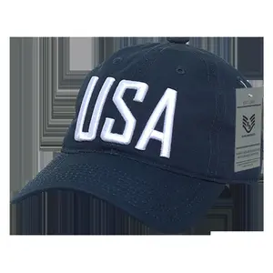 RapidDominance  USA Text Relaxed Ripstop Cap, Navy