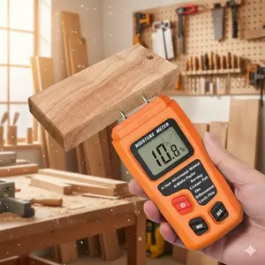 Portable Wood Moisture Meter with LCD Backlight, Waterproof Digital Hygrometer Detector for Timber Walls Leak Detection, Lumber Moisture Testing, Professional Humidity Gauge for Carpentry Construction Home Renovation
