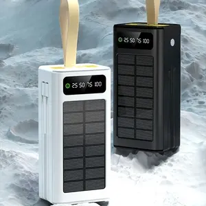 50000mAh Power Bank Solar Charger Solar Power Bank with LED Display and Built-in Camping Light - Perfect for iPhone, Android and Electronic Products - ideal Outdoor Emergency Backup Battery Pack Mobile Power Fast Charging Battery Pack