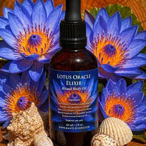 Lotus Oracle Womb Oil for Intuition & Dreams & Inner Clarity 60ml - Sacred Elixir with Jojoba Oil Blue Lotus Myrrh Frankincense