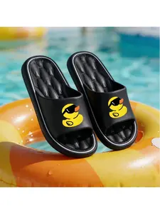 1 PAIRCute Duck Plus-size Men's All-season Casual EVA Slippers, Wear-resistant Soles, Comfortable Open-toe Design, Suitable for Outdoor, Indoor and Bathroom Use, Unisex Shoe
