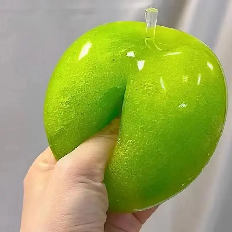 Green Apple Squishy Stress Balls Sensory Fidget Toy, Handmade Green Slushy Apple Squishy Fidget Toy Cute Novelty Stress Relief Fruit
