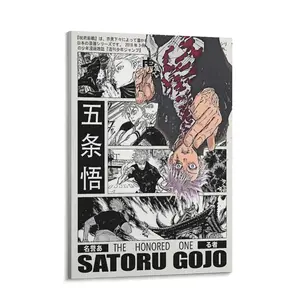 Satoru Gojo Jujutsu Kaisen Wall Poster – Minimalist Manga Anime Art Print for Home Decor – Perfect Birthday Gift for JJK Fans