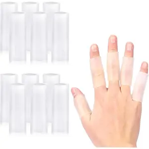 20 Pcs Silicone Gel Finger Sleeves Protectors, Finger Covers Cushions Shields Provide Relief for Cracked Fingers