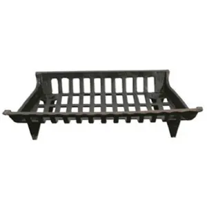 GHP CG24 24 in. Cast Iron Fireplace Grate- Black