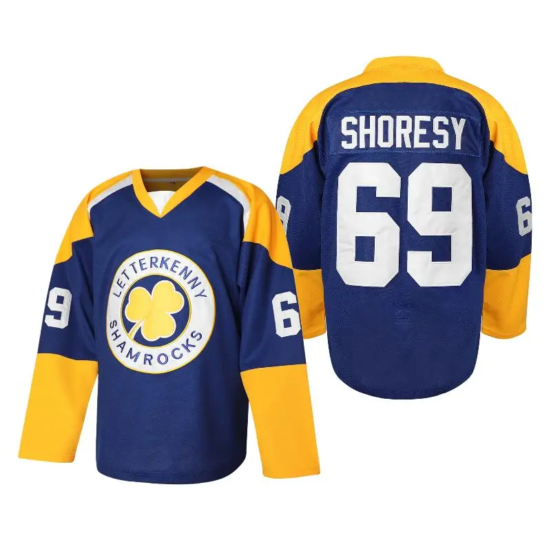 Shoresy Letterkenny Hockey Jersey #69 Clover Design Vintage Stripe
