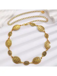 Waist chain ladies' decorative thin waist belt simple yet elegant matching dress silver ethnic style iron chain fashionable sash fringes