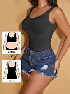 Women's Sleeveless Cami Top with Slimming Design, Comfortable Breathable Fabric, Stylish Solid Basic Camisole for Everyday Wear