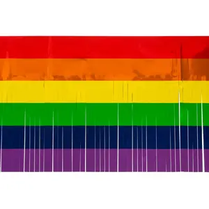 10 ft. x 15" Rainbow Metallic Float Fringe Decoration