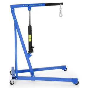 Portable Hydraulic Engine Hoist, 1.5 Ton (3000 LBS) Capacity Shop Crane with Telescopic Boom & 4 Swivel Casters, Cherry Picker Lift for Home Garage, Auto Repair, and Warehouse Use, Heavy-Duty, Red, Ideal Christmas Xmas Birthday Gifts for Women Men Friends