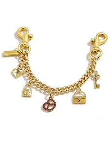 Vintage Bag Belt Extender Chain, Fashionable Chain Strap, Handbag Wallet Jean Chain Charm, Geometric Pattern, Elegant Style, All Seasons Accessory