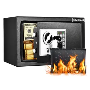 ADIMO Safe Box, Small Safe for College Dorm Room, Small Safe Box with Fireproof Safe Bag, Money Safe with Keys & Pass Code & Wall Safe Kits, Hidden Home Safe for Money, Jewelry and Documents-0.5 Cubic Feet