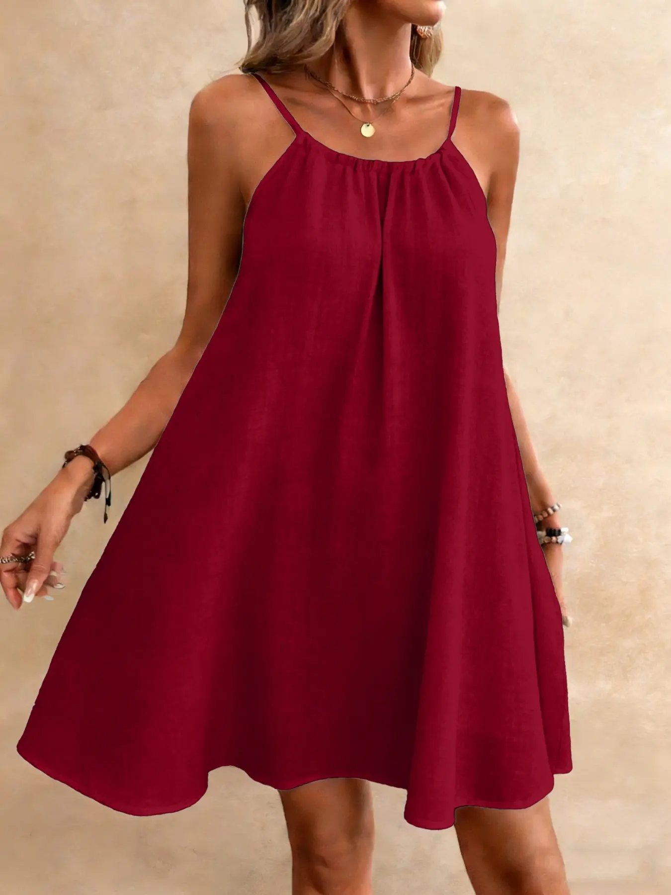 Spring Summer Women's Boho Casual Wear Halter Dress, Womenswear, Essential Item, Wedding Season Must-Have, Garden Style Adjustable Chic Drawstring Dress, Bohemian, Lady - TikTok Shop Spring Summer Women's Boho Casual Wear Halter Dress, Womenswear, Essential Item, Wedding Season Must-Have, Garden Style Adjustable Chic Drawstring Dress, Bohemian, Lady - TikTok Shop