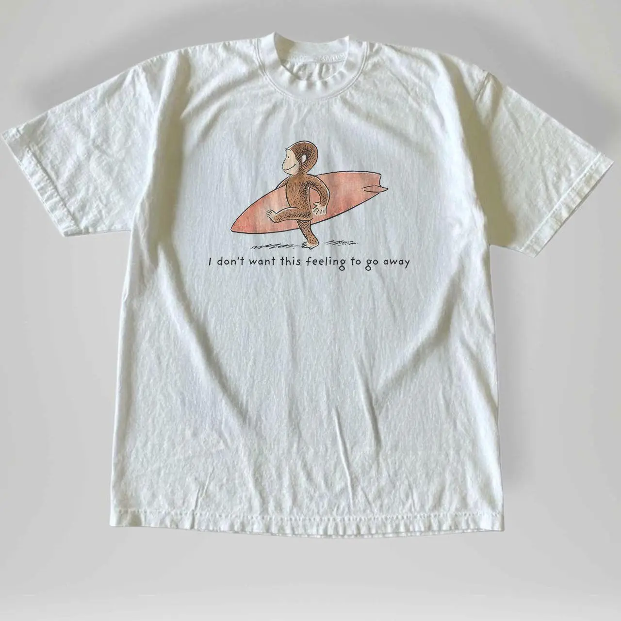Vintage Style 90s Surfer Curious George T-Shirt