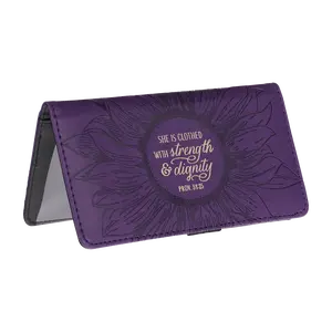 Strength and Dignity Purple Faux Leather Checkbook Cover - Proverbs 31:25