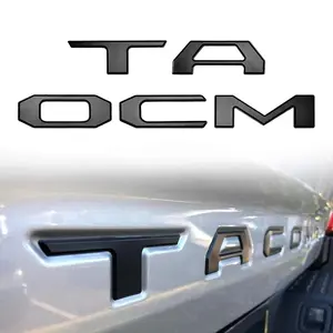3D Raised Tailgate Insert Letters Emblem for Toyota Tacoma 2016-2023 Emblem Inserts (Matte Black)