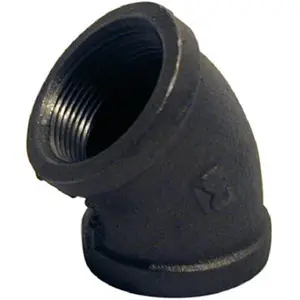 212 MAIN 45-Degree Equal Elbow Fitting, Pannext B-L4502 Model, 0.25 in. Black, Compatible with 4 in. Household Appliance Parts & Accessories and Compatible Pipes