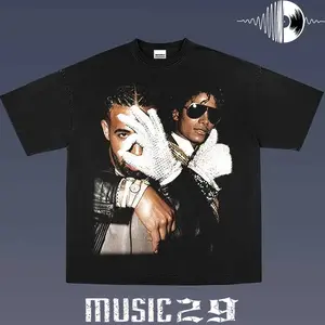 DRAKE / MICHAEL JACKSON TEE 1.0 Vintage Music Graphic T-Shirt, Retro Concert Inspired Tee, Washed Streetwear Shirt, Unisex Music Fan Apparel, Classic Rock Style Tee, Oversized Graphic Shirt, Gift for Music Lovers