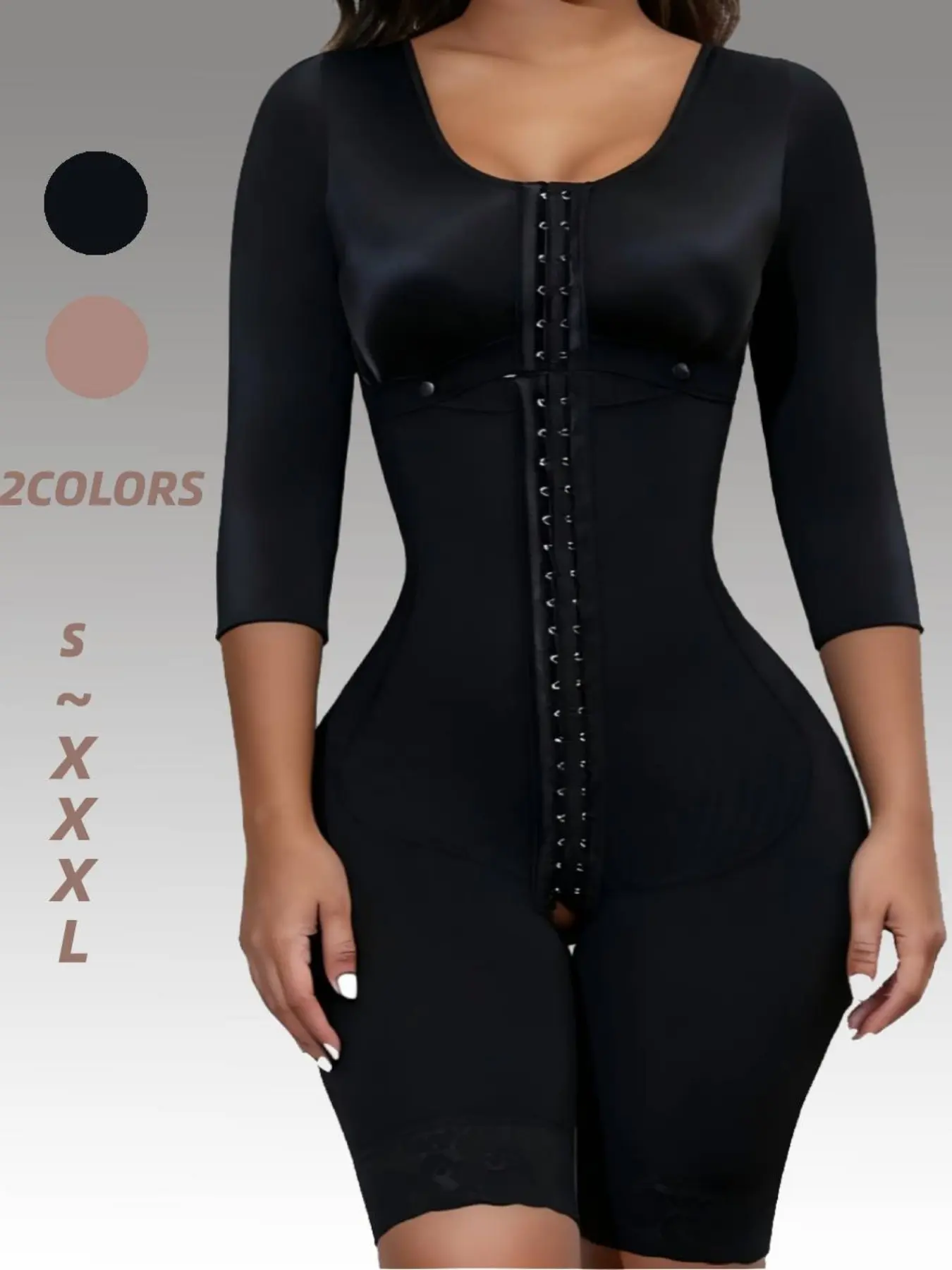 Colombian Faja Women's Post-Surgery Abdominal Control Body Shaper, Full-Body Slimming Belt with Zipper, Hip Lifting Enhancer, Butt Lift Support