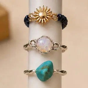 3 Pack Stretchy Beaded Rings
