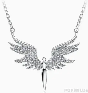 Stylish angel wings necklace with personalized design, sleek high-end look. Hip-hop style fits both men and women, a trendy new accessory for summer. Simple and versatile, easy to match daily outfits and elevate your casual fashion look.