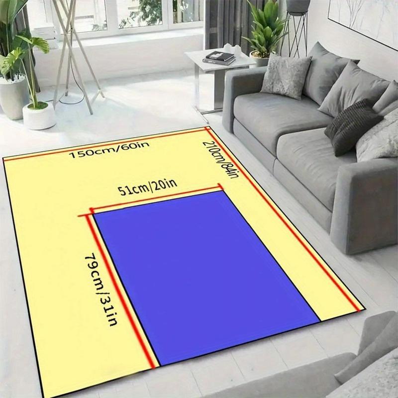 1pc Football Field Area Mat Large Size Sports Court Printed Play Mat Spring/Summer Season Outdoor Theme, Fade-Resistant Home Decor Living Room Bedroom Floor Mat Game Console Home Decoration Teen's Room Decorative Mat