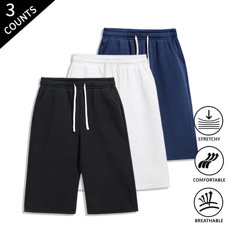 Summer Wins Men’s 4-Pack Minimalist Sweat Shorts, Clean Design, Elastic Drawstring, Comfortable & Breathable Casual Shorts for Men