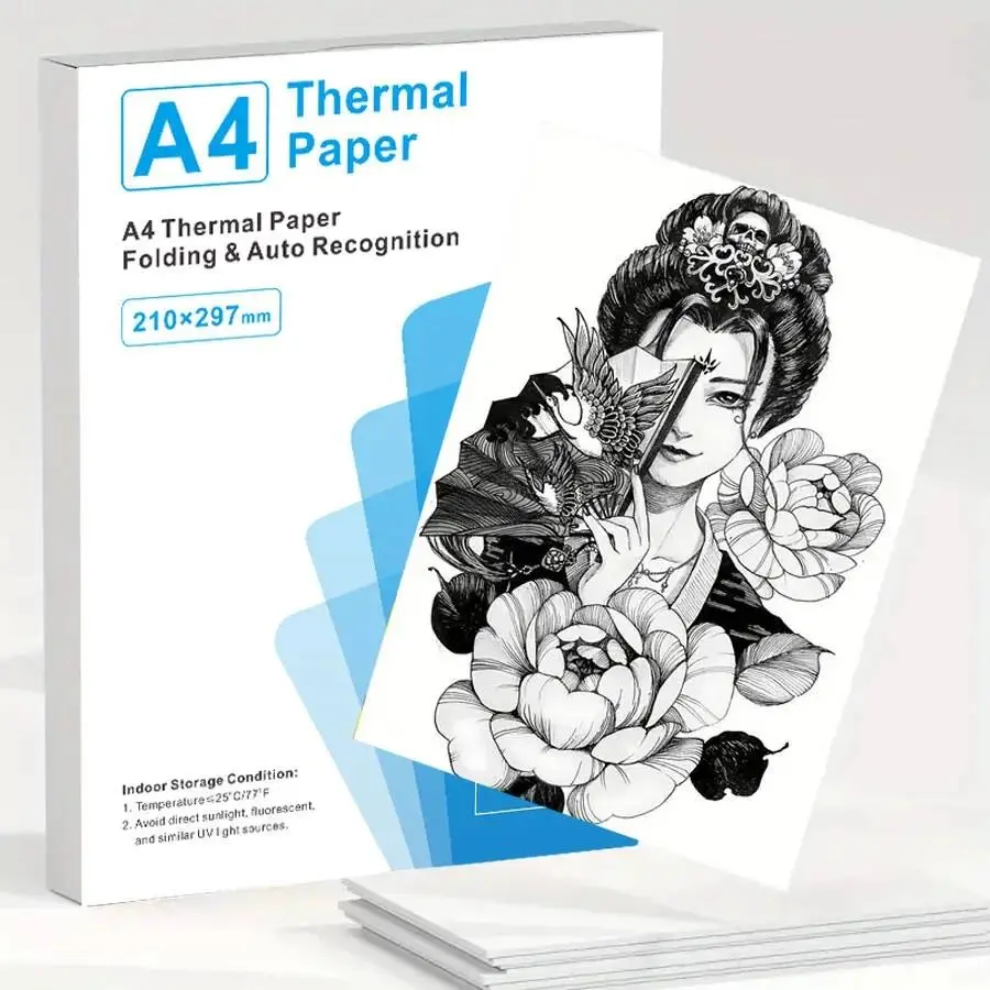 A4 Thermal Paper - 200 Sheets, Convenient Size, Durable, Reliable, High-Quality Printing, Crisp Prints, School/Office Stationery, Compatible with Thermal Printers