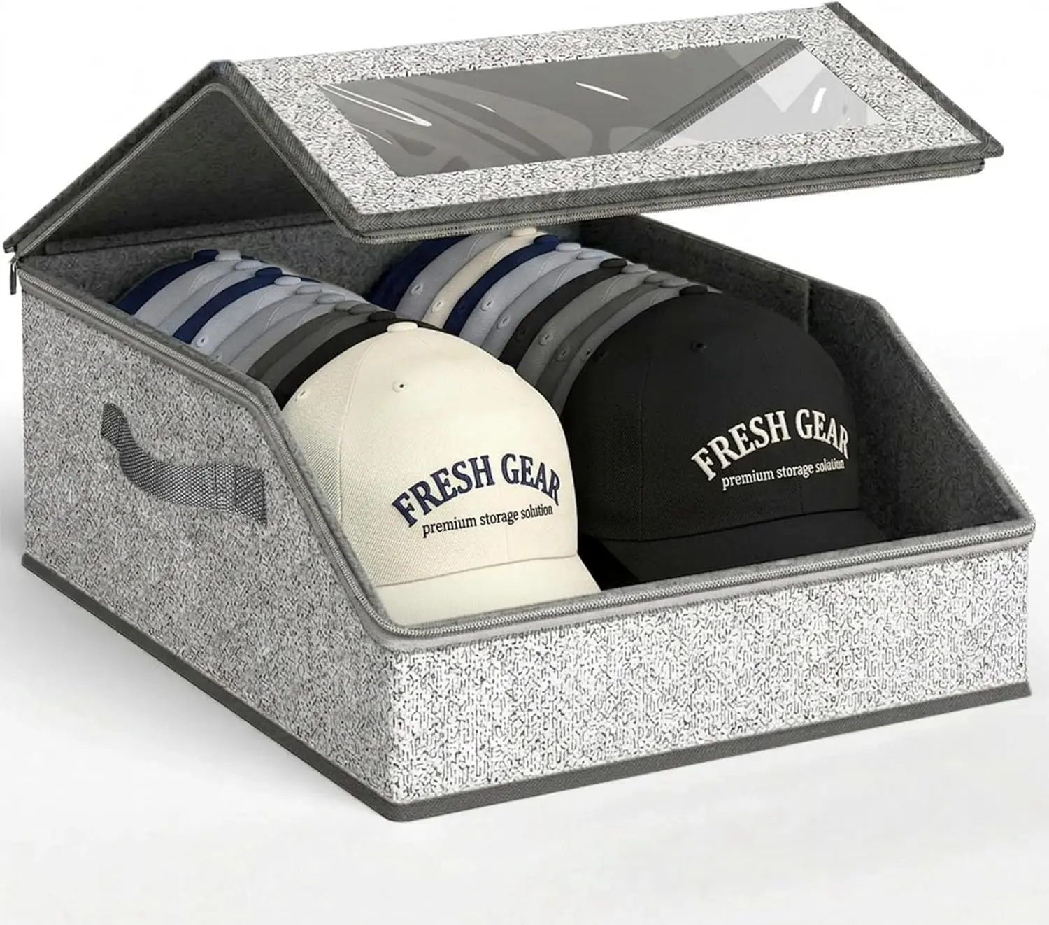 Large Stackable Cap Organizer Storage Boxes - Dustproof Home Storage Solution for Baseball Caps, Classic Style, Wardrobe Organizer, Mens Gifts, Cap Organizers