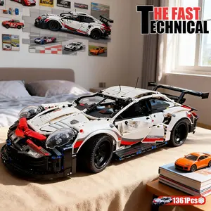 2026 New Parent-Child Interactive Porsche 911 Building Blocks Car, 1580 Pcs Technology Racing Series Performance Sports Car Moc Model