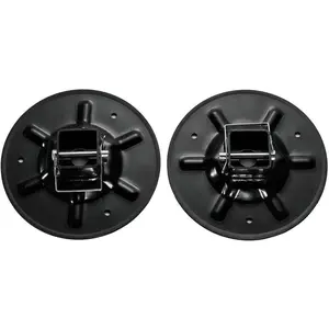 Qty (2) 362486 Replacement Rear Jack Foot Pad with Attachment Pins,9" Diameter, Fits 2" I. D. Spuare Tube Compatible with LC Hall Effect Ground Control 3.0 Leveling System