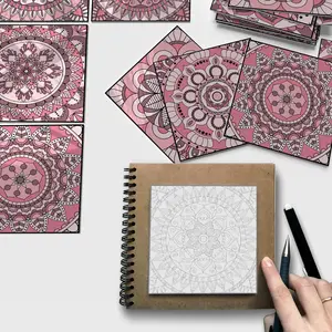 Vintage Pink Pattern Tile Sticker, Self-adhesive Tile Decal, Wall Decor Sticker for Home Bathroom Kitchen, Home Decor