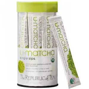 Republic Tea – Organic U•Matcha Single Sips, Naturally Caffeinated Matcha Green Tea Powder, 14 Packets