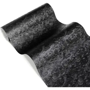 Black Forged Carbon Fiber Vinyl Wrap Roll with Air Release Technology (1.49 Foot by 5 Foot)