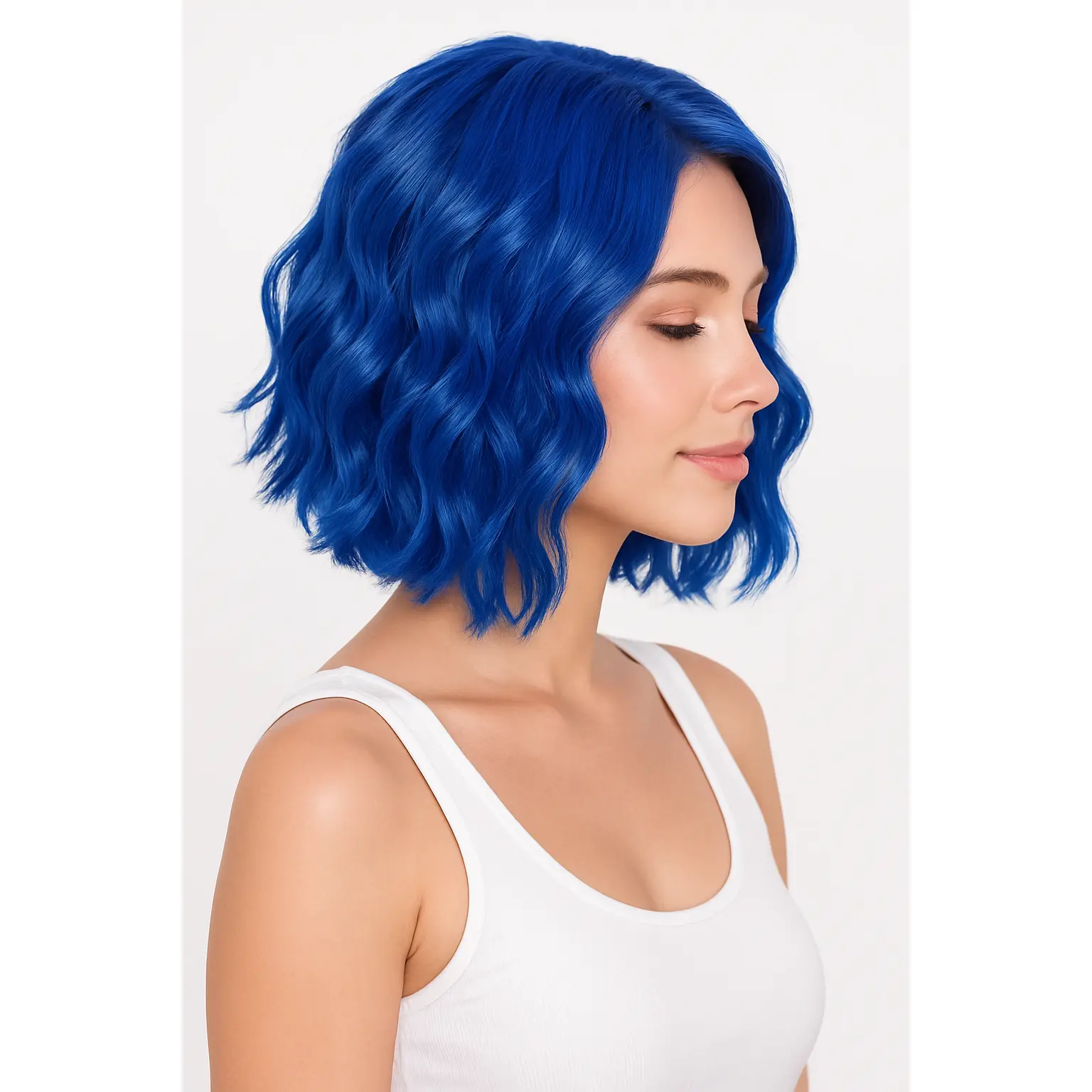 Vibrant Marine Blue Body Wave Wig