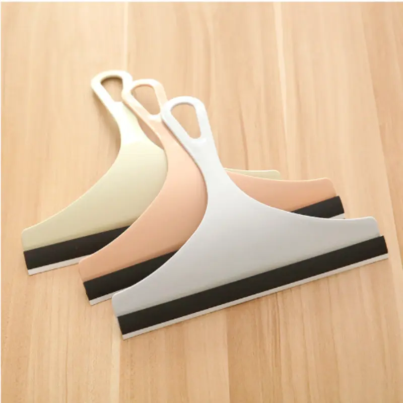 Household Cleaning Bathroom Mirror Cleaner With Silicone Blade Holder Hook Car Glass Shower Squeegee Window Glass Wiper Scraper