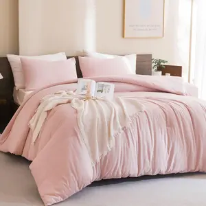 Blush Pink Comforter Set King Size, 3 Light Pink Comforter Set, Lightweight Solid Bedding Set, All Seasons Soft Breathable King Comforter Set (104x90In Comforter &amp; 2 Pillowcases)